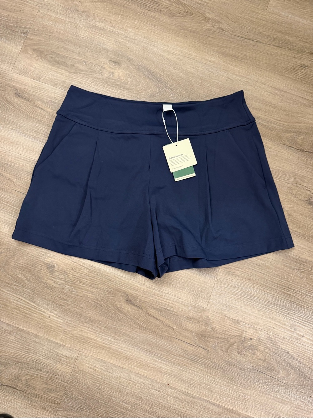 New Halara High Waisted Pleated Shorts Women’s Size XL Navy Blue Stretch 0376